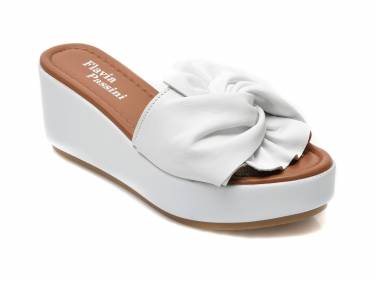 Papuci FLAVIA PASSINI albi - 810 - din piele naturala