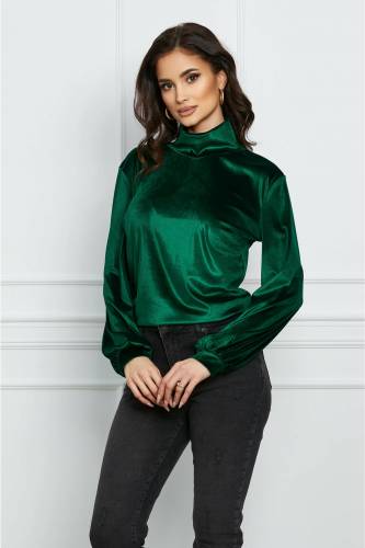 Maleta Dy Fashion verde din catifea