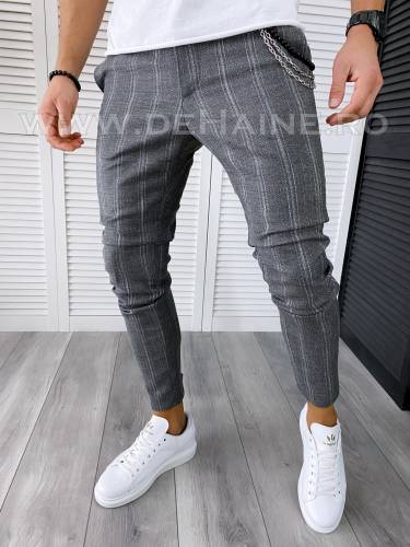 Pantaloni barbati casual regular fit gri B1551 13-4 e