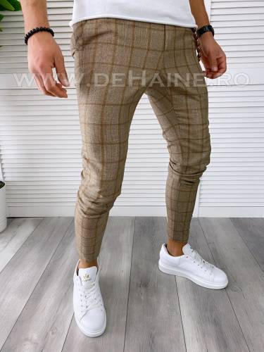 Pantaloni barbati casual regular fit in carouri B1733 e 250-2