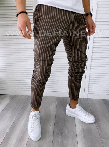 Pantaloni barbati casual regular fit maro B1749 13-3 E