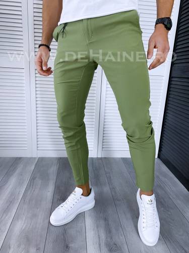 Pantaloni barbati casual regular fit verde B1734 4-1 E
