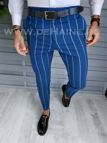 Pantaloni barbati eleganti albastri B1874 B5-43 E 5-1