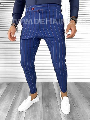Pantaloni barbati eleganti bleumarin B7871 12-4 E* F2-412