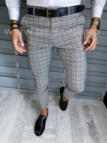 Pantaloni barbati eleganti in carouri B1740 E 128-3*