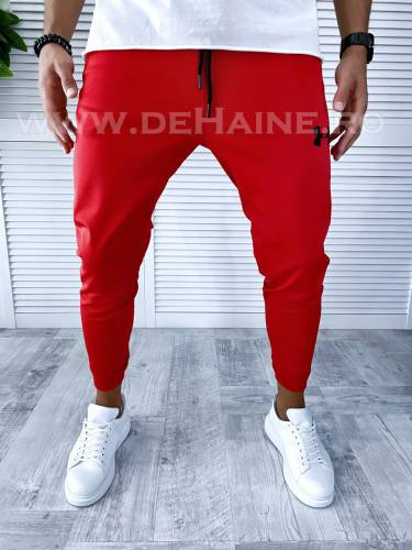 Pantaloni de trening rosii conici B2097 X14-2