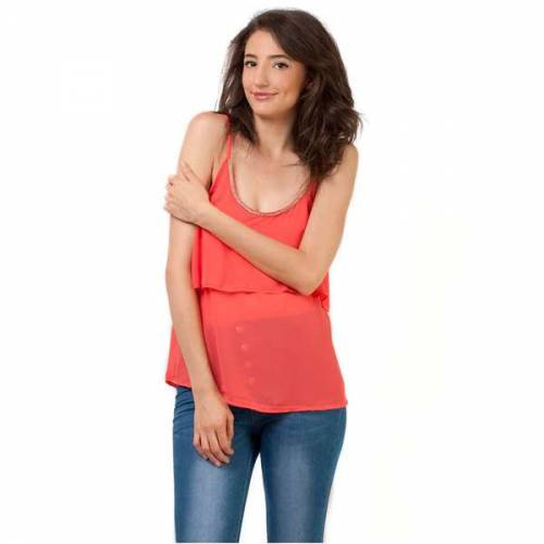 Top Ruffle Sparkle Coral