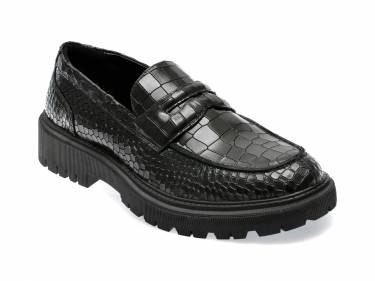 Pantofi ALDO negri - BIGTHINK004 - din piele croco