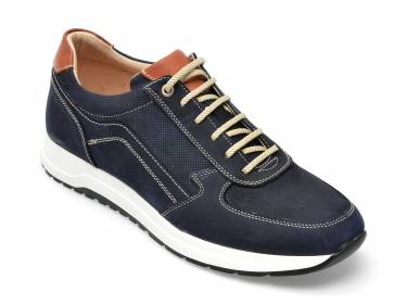 Pantofi bleumarin - E22131 - din nabuc