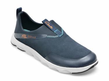 Pantofi CLARKS bleumarin - ATL COAST MOC-I - din piele intoarsa