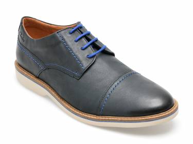 Pantofi CLARKS bleumarin - ATTICUS LT CAP 0912 - din piele naturala