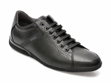 Pantofi HUGO BOSS negri - 1262 - din piele naturala