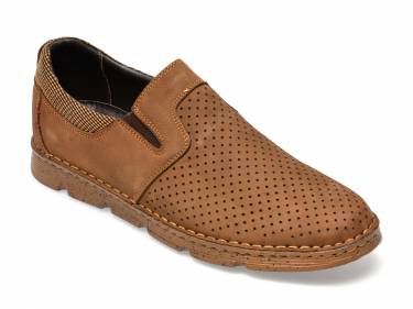 Pantofi maro - 2831 - din nabuc