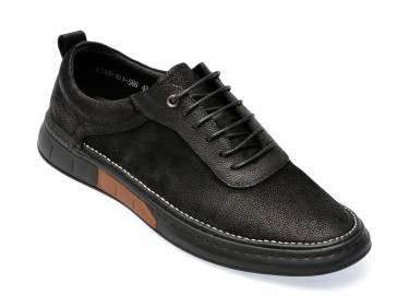 Pantofi negri - 7145 - din piele naturala