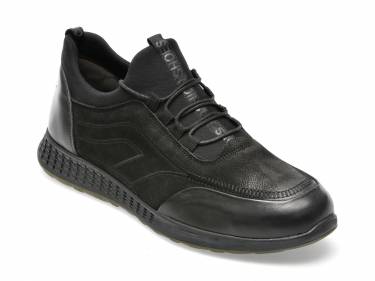 Pantofi OTTER negri - 21RS112 - din nabuc