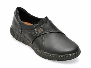 Pantofi CLARKS negri - CAROPEA - din piele naturala