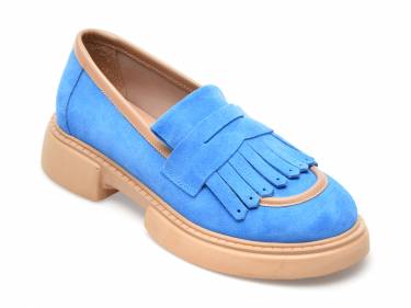 Pantofi EPICA albastri - 116723 - din piele intoarsa
