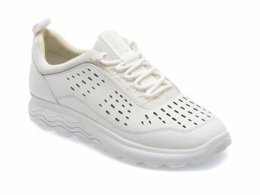 Pantofi GEOX albi - D35NUA - din piele naturala