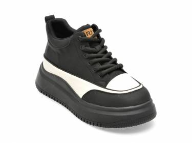 Pantofi GRYXX alb-negru - 6611 - din piele naturala