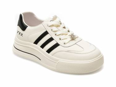 Pantofi GRYXX alb-negru - 876 - din piele naturala