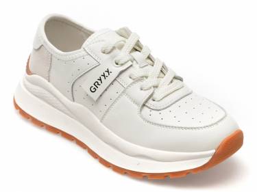 Pantofi GRYXX albi - 23081 - din piele naturala