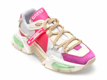 Pantofi GRYXX fucsia - 31 - din piele ecologica si material textil