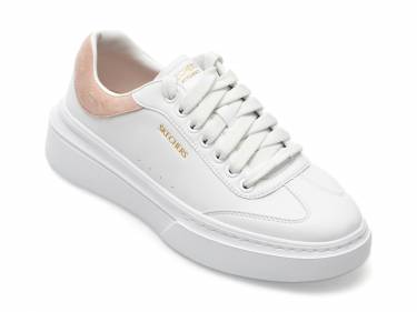 Pantofi SKECHERS albi - CORDOVA CLASSIC - din piele ecologica