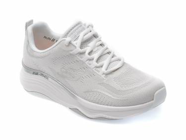 Pantofi SKECHERS albi - D LUX FITNESS - din material textil