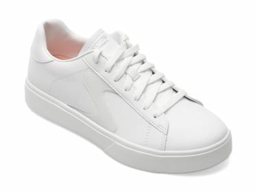 Pantofi SKECHERS albi - EDEN LX - din piele ecologica