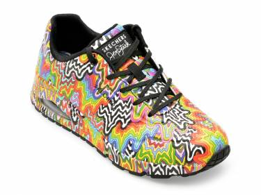 Pantofi SKECHERS multicolor - UNO - din piele ecologica