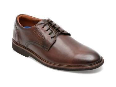 Pantofi CLARKS maro - MALWOOD LACE 0912 - din piele naturala
