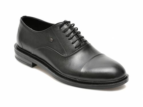 Pantofi OTTER negri - 26016 - din piele naturala