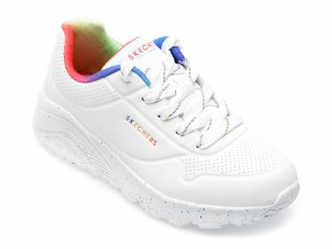 Pantofi SKECHERS albi - 310456L - din piele ecologica