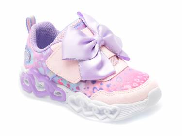 Pantofi SKECHERS roz - INFINITE HEART LIGHTS - din material textil