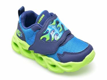 Pantofi sport SKECHERS bleumarin - THERMO-FLASH - din material textil si piele ecologica