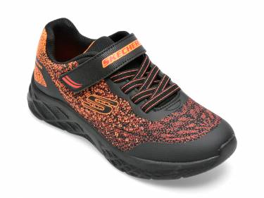 Pantofi sport SKECHERS negri - MICROSPEC II - din piele ecologica