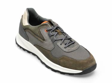 Pantofi GEOX gri - U35EYB - din material textil si piele naturala