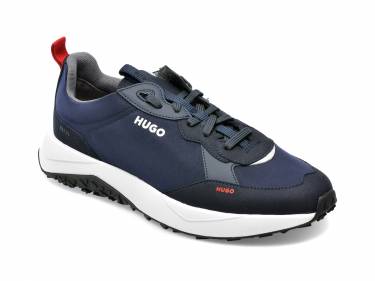 Pantofi HUGO bleumarin - 3146 - din material textil si piele ecologica