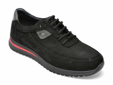 Pantofi negri - 4161 - din nabuc
