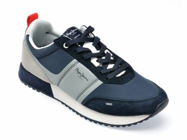 Pantofi PEPE JEANS bleumarin - MS30909 - din piele intoarsa si material textil