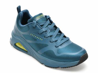 Pantofi SKECHERS albastri - TRES-AIR UNO-MODER - din material textil