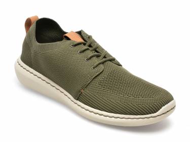 Pantofi sport CLARKS kaki - STEP URBAN MIX-T - din material textil
