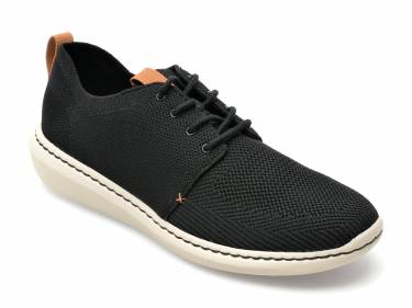 Pantofi sport CLARKS negri - STEP URBAN MIX 01-T - din material textil