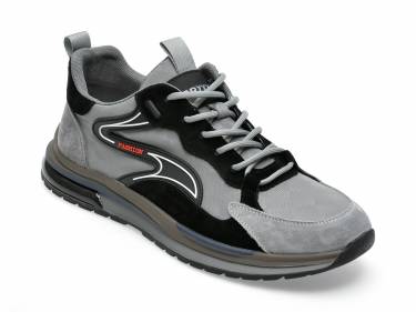 Pantofi sport GRYXX gri - X600026 - din material textil si piele intoarsa