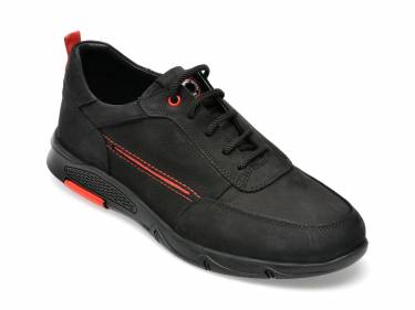 Pantofi sport negri - CASP15 - din nabuc