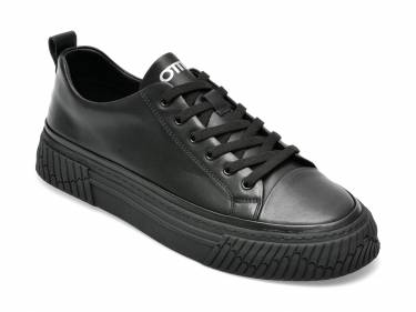 Pantofi sport negri - F035 - din piele naturala