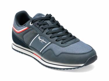 Pantofi sport PEPE JEANS bleumarin - MS30908 - din material textil si piele ecologica