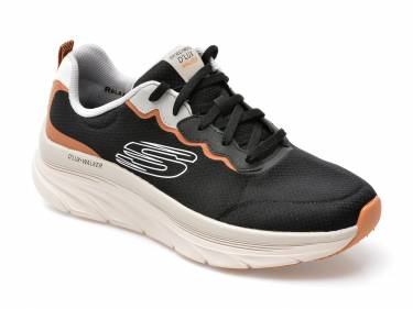 Pantofi sport SKECHERS negri - D LUX WALKER - din material textil si piele ecologica