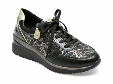 Pantofi REMONTE negri - D2400 - din piele ecologica
