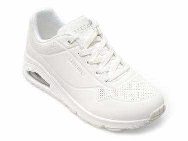 Pantofi SKECHERS albi - 73690 - din piele ecologica
